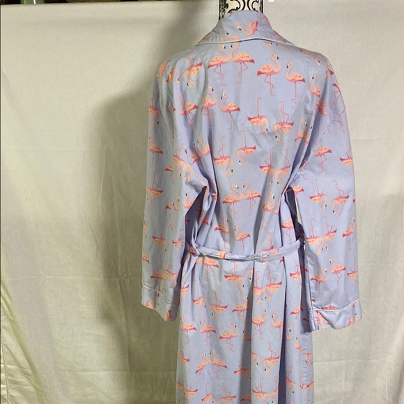 Women's Light Blue Flamingo Print Robe - Picture 9 of 12